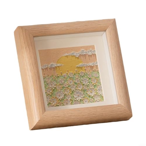 Sandyseptember Holz-Bilderrahmen, 15,2 cm, quadratischer Bilderrahmen, für Kinder, Kunstwerk, Heimdekoration (weiße Eiche) von Sandyseptember