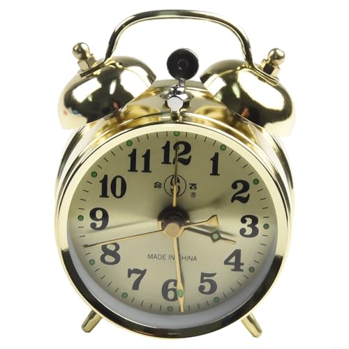 Sandyseptember Mechanischer Wecker mit Hufeisenmotiv, Retro-Stil, Metall, für Zuhause und Spielzeug von Sandyseptember