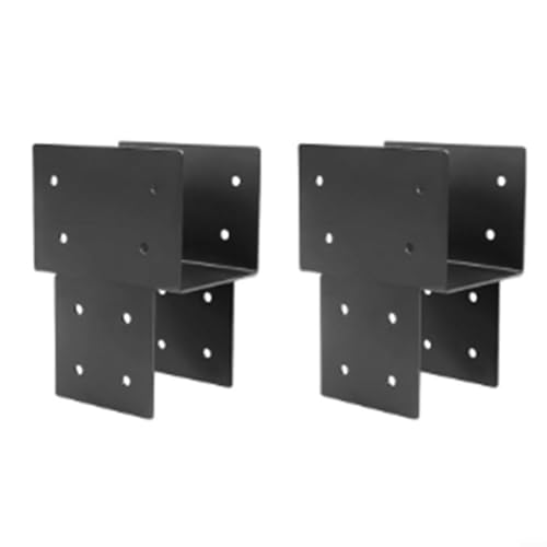 Sandyseptember Metall-Pavillon-Balken-Säulenverbinder für 4 x 4 Holzpfosten (Innengröße 8,9 x 8,9 cm), robuste schwarze Halterung für Terrassen- und Gartenstrukturen (2 Stück) von Sandyseptember