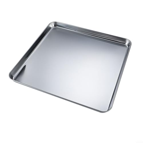 Sandyseptember Premium Edelstahl-Backblech-Set, Backbleche für Kekse, robuste Ofenformen mit guter Wärmeleitung, einfach zu handhaben, vielseitige Küchenutensilien (25 x 25 x 5 cm) von Sandyseptember