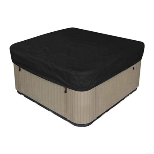 Sandyseptember Quadratische Schwimmbadabdeckung, wasserdicht, staubdicht, Badewannenabdeckung mit Kordelzug-Design für Outdoor-Schwimmen, Spa (130 x 130 x 90 cm) von Sandyseptember