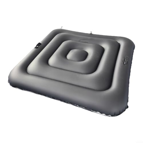 Sandyseptember Quadratische aufblasbare Poolabdeckung, 130 cm, Wassertemperaturkontrolle, Schwimmbad-Schutz, schwarz (mit Griff, schwarz) von Sandyseptember