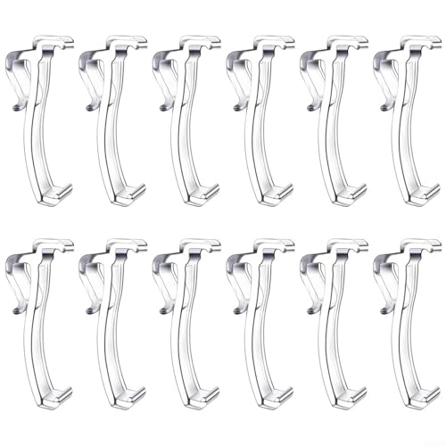 Sandyseptember Set mit 12 Kunststoff-Volant-Clips für vertikale Jalousien, Ersatz, 6,3 cm, transparente Clips, kompatibel mit horizontalen Rolloschienen von Sandyseptember