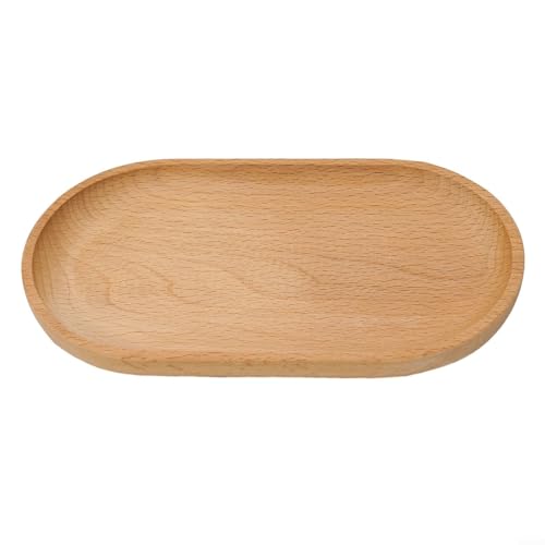 Sandyseptember Tablett aus Buchenholz, Dessertteller, Dessertteller, Holz, Snack, Obstteller, Bestecktablett (18 x 10 cm) von Sandyseptember