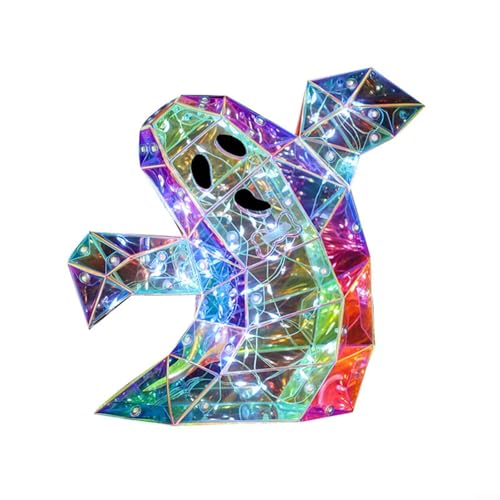 Sandyseptember Tragbare prismatische LED-Halloween-Dekorationslampe, batteriebetrieben, schillernd, gruseliges Licht für saisonale Partys, Zuhause und Urlaubsdekoration von Sandyseptember