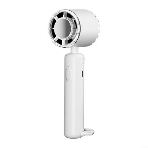 Sandyseptember Tragbarer Mini-Handventilator, per USB wiederaufladbar, leiser Betrieb, mehrere Geschwindigkeitseinstellungen (weiß) von Sandyseptember