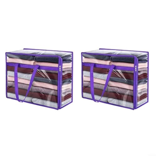 Sandyseptember Transparente 40-Liter-Aufbewahrungstasche für Kleiderschrank und Schlafsaal, staubdicht mit stabilen Griffen, aus PVC-Material zum Schutz von Bettwäsche, Kleidung und mehr (2 Stück) von Sandyseptember