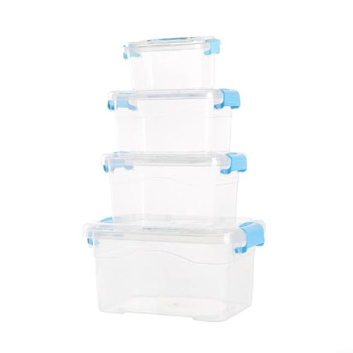 Sandyseptember Verdickte, transparente Aufbewahrungsbox mit Deckel und ergonomischem Griff, Kunststoffmaterial für die Organisation von Spielzeug, Kleidung und Snacks zu Hause (L) von Sandyseptember