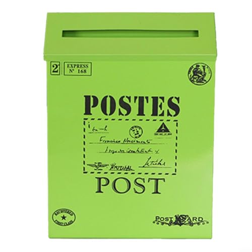 Sandyseptember Vintage Design Metall Briefkasten mit rustikalem europäischen Stil für Wandmontage, geeignet für Heimdekoration und Fotografie-Setups (grün) von Sandyseptember