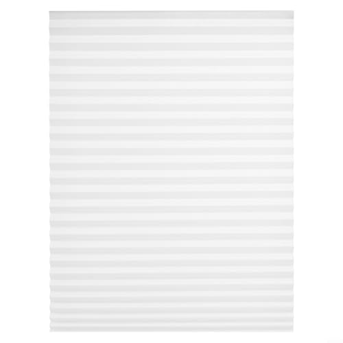 Sandyseptember Vlies-Plissee-Vorhänge für die Verdunkelung zu Hause, einfache Installation und verstellbare Höhe Jalousien für verschiedene Räume (weiß, 90 x 180 cm) von Sandyseptember