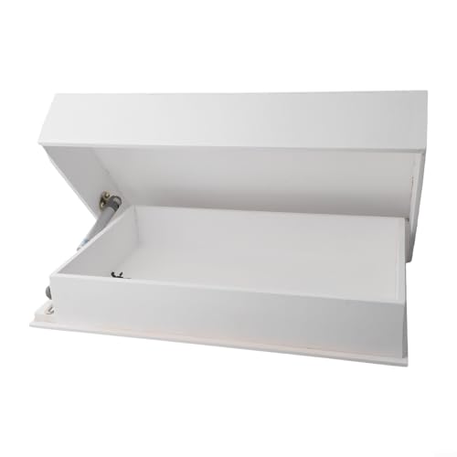 Sandyseptember Wandmontiertes Schweberegal aus Holz mit verdecktem Staufach zum effizienten Organisieren von Wertsachen und persönlichen Gegenständen (weiß) von Sandyseptember