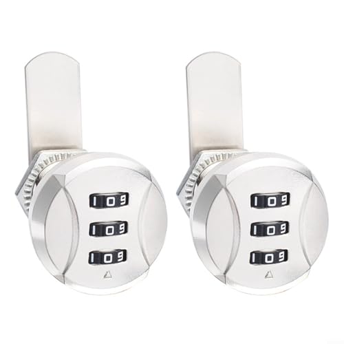 Sandyseptember Zahlenschloss aus Zinklegierung, 3-stellig, 2 Stück, Sicherheitscode-Schloss für Briefkasten, Schrank, Schublade (weiß) von Sandyseptember