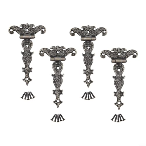 Scharniere aus Zinklegierung im Vintage-Stil, 4er-Set für Holzkisten und Schränke, verschönern Sie Ihre Wohnkultur (L Bronze) von Sandyseptember