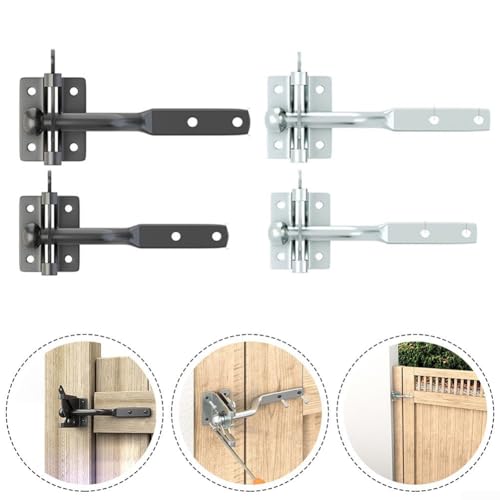 Selbstgeschlossenes Schloss Loch Zaunriegel Outdoor Verriegelung Mechanismus für Tore (Silber 116 mm) von Sandyseptember