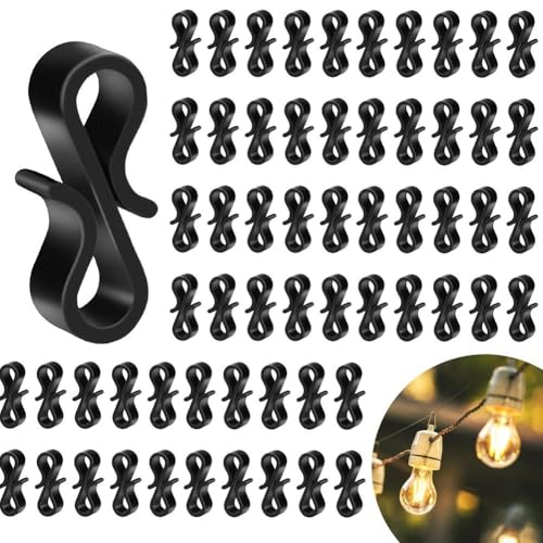 Sichere S-Haken für Außenbeleuchtung, 120 Stück, mit zuverlässigen Clips für verschiedene Bedingungen (ohne Riemen) von Sandyseptember