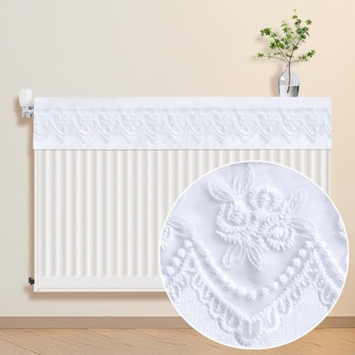 Staubschutz aus Spitzenstoff für Heizkörper, passt perfekt zu verschiedenen Modellen, verleiht Stil und hält Staub fern (160 cm) von Sandyseptember