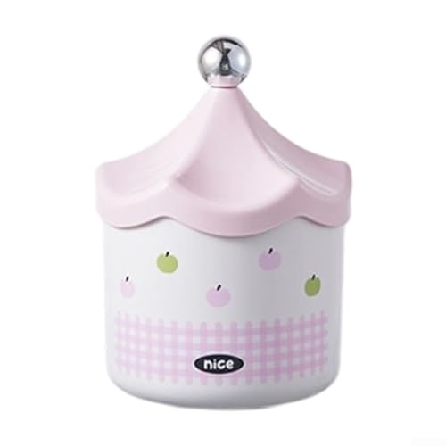 Stilvoller Abfalleimer mit Deckel, große Kapazität, Schreibtisch-Aufbewahrungsbox für Haar-Accessoires und kleine Essentials Material (Hellrot) von Sandyseptember