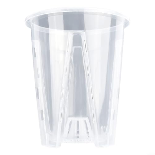 Sukkulenten- und Orchideententöpfe aus Kunststoff mit Ablauflöchern, transparent, transparent, perfekt für Balkon, Garten, Büro, Pflanzendekoration und Wachstum (14 cm) von Sandyseptember