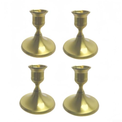 Vier Metall-Kerzenhalter speziell für Spitzkerzen, die romantische Abendessen, Hochzeitsorte und saisonale Dekoration mit subtiler Eleganz verbessern (Kupfer B (4)) von Sandyseptember