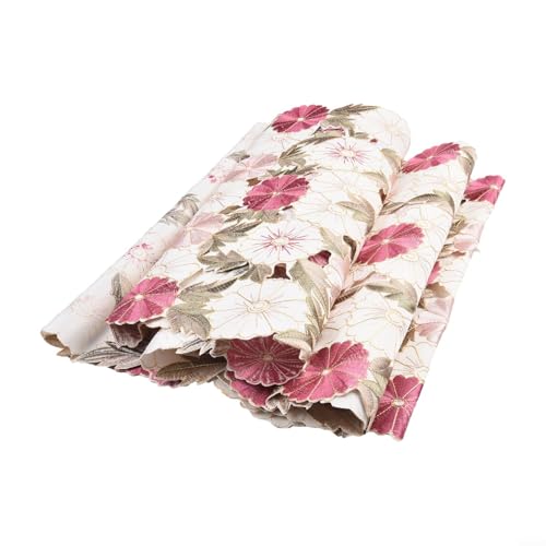 Vintage Satin Stoff Tischläufer mit Blumenstickerei, perfekt für Zuhause und Event Decor von Sandyseptember
