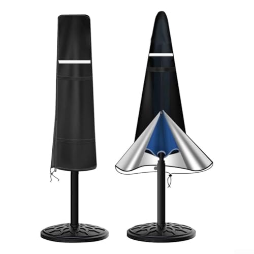 Wasserdichte Terrassenschirm-Abdeckung mit reißfestem 210D-Oxford-Gewebe, robuste Gurte und reflektierende Streifen für sicheren Schutz im Freien (160 x 62 x 62 cm) von Sandyseptember