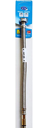 saneaplast metalsant. 190513 – Brauseschlauch griferia 10 x 100 – 3/8l-30 cm Inox/Kautschuk S & M von Saneaplast Metalsant.