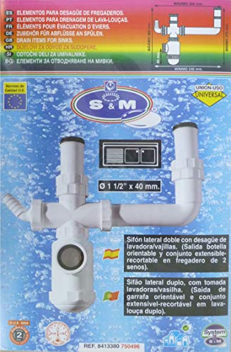 'saneaplast metalsant. 750496 – Geruchverschluss Evac gebogen 1 1/2 DB Horizontal S & M von S&M