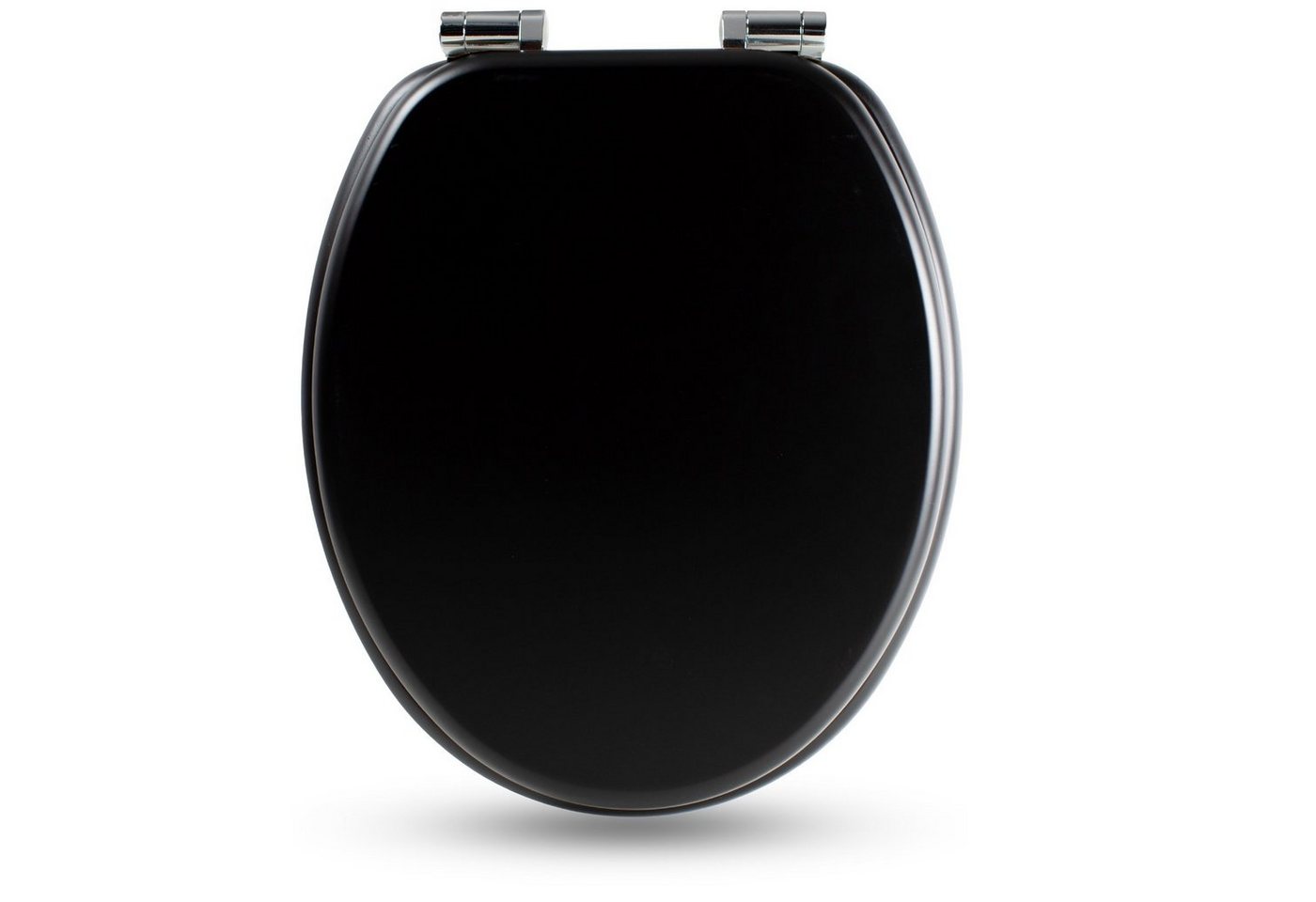 Sanfino WC-Sitz "All Black“ Premium Toilettendeckel mit Absenkautomatik aus Holz, bunter WC Sitz mit Motiv, hoher Sitzkomfort, einfache Montage von Sanfino