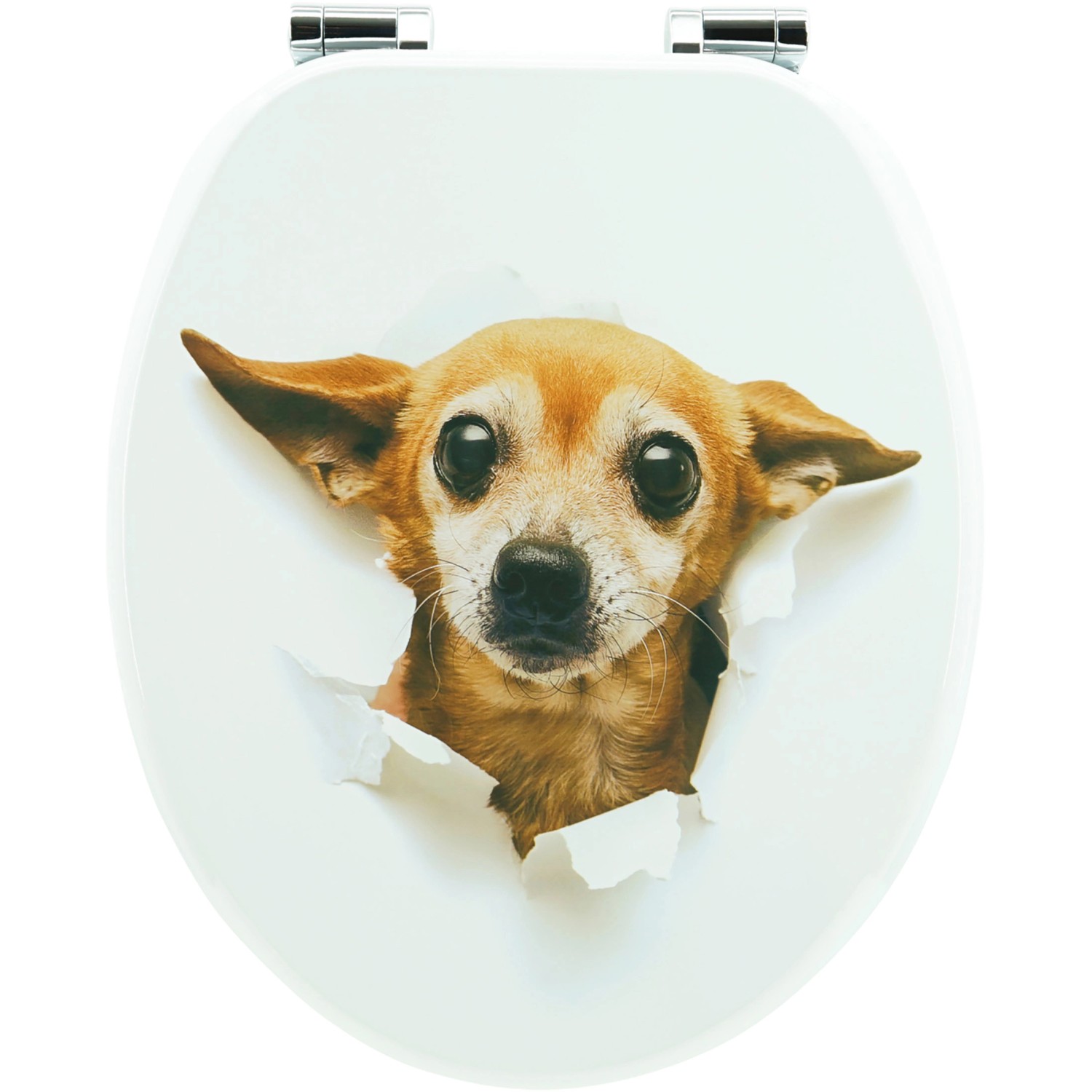 Sanfino WC Sitz Chihuahua Toilettendeckel mit Absenkautomatik aus Holz von Sanfino