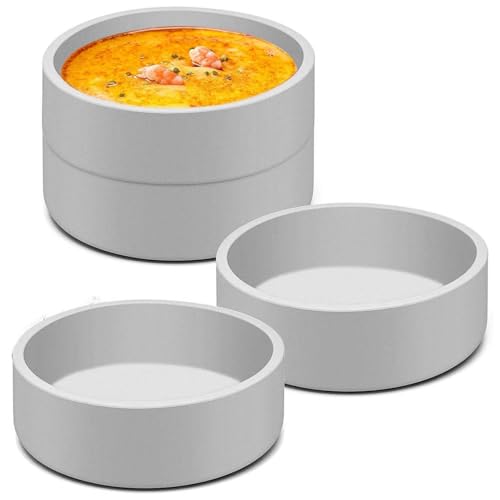 4-teilige Luftbraten-Eierformen, runde Silikon-Eierkocher, 4-Durchmesser-Mikrowelle/Ofen-Safe Frühstücksbühne (Dunkelgrau) von Sanfiyya