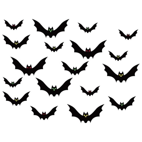 Hängende Fledermausdekor, 18pcs großer Glühen in den dunklen fliegenden Fledermäusen, gruselige Halloween -Dekorationen für Baumporch Yard Innen im Freien Hängende Fledermausdekor, 18pcs großer Glühen in den dunklen fliegenden Fledermäusen, gruselige Halloween -Dekorationen für Baumporch Yard Innen im Freien von Sanfiyya