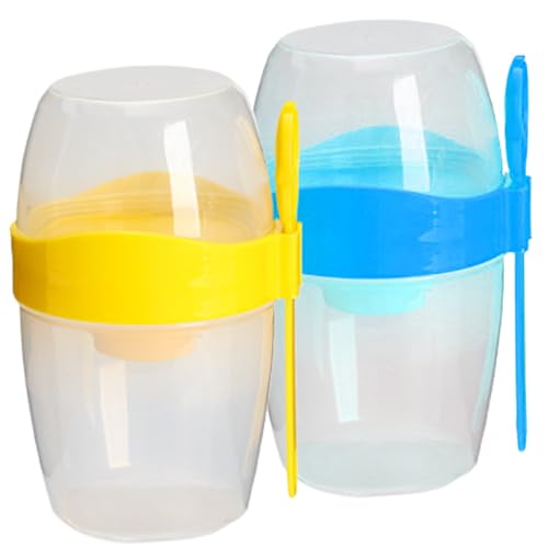Joghurt -Parfait -Tassen mit Deckel, 2pcs wiederverwendbare Joghurtbehälter mit Deckel und Löffel, 870 ml BPA -Frühstücksflockenmüsli auf dem GO -Geschirrspüler Safer -Lunchbox Haferflocken Gläsern von Sanfiyya