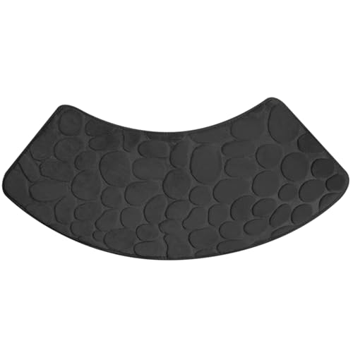 Nicht schlupfhafte Ecke Duschmatte, super saugfähiger Badezimmerteppich, maschinenwaschbare fächerförmige Teppichteppiche für Quadrant Duschkabine (schwarz) von Sanfiyya
