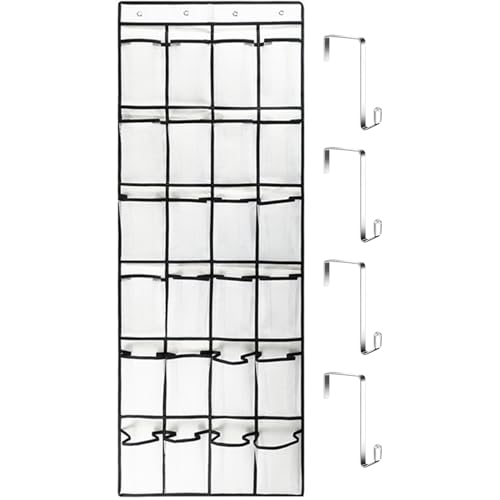 Sanfiyya Über dem Türschuh Organizer, 24 Taschen atmungsaktives Mesh Hanging Shoe Organizer, Nicht -Schlupfhalter für Größe 13 Schuhe/59x21 Sanfiyya Über dem Türschuh Organizer, 24 Taschen atmungsaktives Mesh Hanging Shoe Organizer, Nicht -Schlupfhalter für Größe 13 Schuhe/59x21 von Sanfiyya