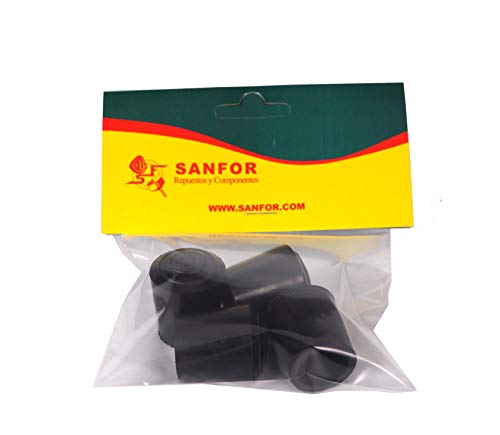 Sanfor 09134 Gummikappen, Schwarz, 12MM von Sanfor