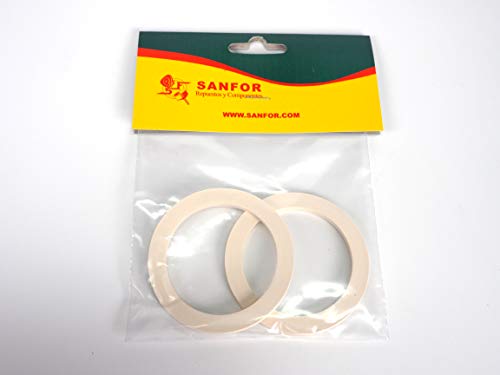 Sanfor 57051 Blister Dichtung Espressomaschine, 3 Tassen, 2 Stück, Gummi, Weiß, 7,2 x 7,2 x 1 cm von Sanfor