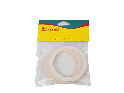 SF SANFOR 57073 Sanfor 6 flache Gummidichtung für italienische Paket Gummi | Weiß | 7,2 x 5,5 x 0,1 cm Dichtung für Kaffeemaschine 6 Tassen x 4 Stück von Sanfor