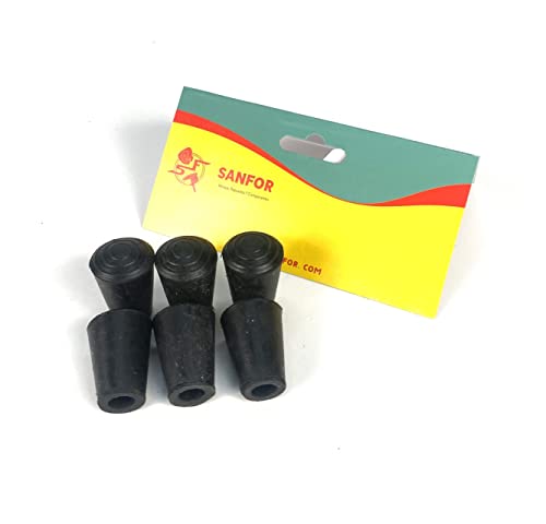 Sanfor | Gummi | Schutz für Füße und Röhren, 10 mm, Stützstöcke, zylindrisch, rutschfest, haftend, schwarz | 6 Stück von Sanfor