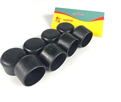 Sanfor | PVC-Hülle | 40 mm Schutz für Füße und Rohre | Unterstützungsstöcke, zylindrische Hülle, rutschfest, haftend, schwarz | 8 Stück von Sanfor