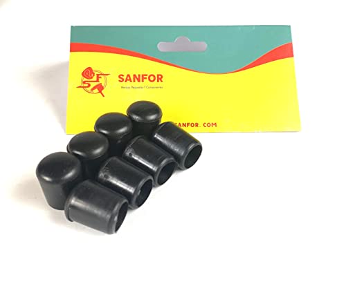 Sanfor | PVC-Hülle | 8 mm Schutz für Füße und Rohre | Unterstützungsstöcke, zylindrische Hülle, rutschfest, haftend, schwarz | 8 Stück von Sanfor