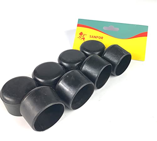Sanfor | PVC-Hülle | Schutz für Füße und Rohre 30 mm | Unterstützungsstöcke, zylindrische Hülle, rutschfest, haftend, schwarz | 8 Stück von Sanfor
