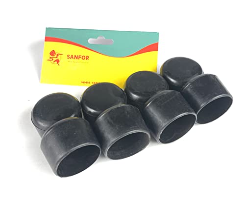 Sanfor | PVC-Hülle | Schutz für Füße und Rohre 32 mm | Unterstützungsstöcke, zylindrische Hülle, rutschfest, haftend, schwarz | 8 Stück von Sanfor
