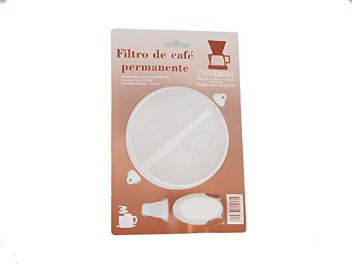 Filtro Permanente para Cafetera Traditioneller amerikanischer Permanentfilter, 1 Stück, universell, Nylon, lange Lebensdauer, wiederverwendbar, Maße 11,9 x 11,2 x 8,3 cm, Kunststoff, Weiß von Sanfor