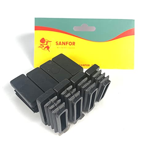 Sanfor | Rechteckige Klappe | 35 x 15 mm | Schutz von Beinen und Rohren | Stützstöcke, rutschfest, haftend, schwarz | 8 Stück von Sanfor