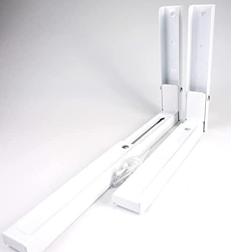 Sanfor Soporte Pared Universal Universalwandhalterung für Mikrowelle, ausziehbar mit 2 Armen, Klappwinkel, weiß, verstellbar 30,5 und 45 cm, zum Aufhängen von Haushaltsgeräten, Aluminium von Sanfor