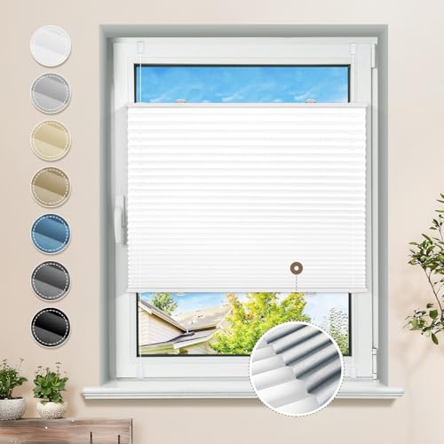 Plissee ohne Bohren Verdunkelung Klemmfix Weiß 60x200cm Thermo Plissees 100% Verdunklung Rollos für Fenster & Tür Verdunklungsplissee ohne Bohren Sichtschutz und Sonnenschutz Plissee ohne Bohren Verdunkelung Klemmfix Weiß 60x200cm Thermo Plissees 100% Verdunklung Rollos für Fenster & Tür Verdunklungsplissee ohne Bohren Sichtschutz und Sonnenschutz von Sanfree