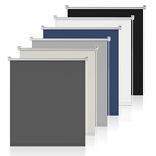 Verdunklungsrollo Klemmfix Rollo ohne Bohren Dunkelgrau B50 x H150cm-Stoffbreite 45cm Fenster Verdunkelung Jalousie Jalousien Sonnenschutz Fenster innen ohne Bohren von Sanfree