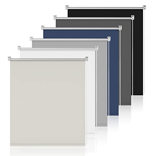 Thermo Rollos für Fenster ohne Bohren Klemmrollo ohne Bohren Creme B120 x H210cm-Stoffbreite 115cm Verdunklungsrollo ohne & mit Bohren Rollo innen Fenster Sonnenschutzrollo für innen von Sanfree