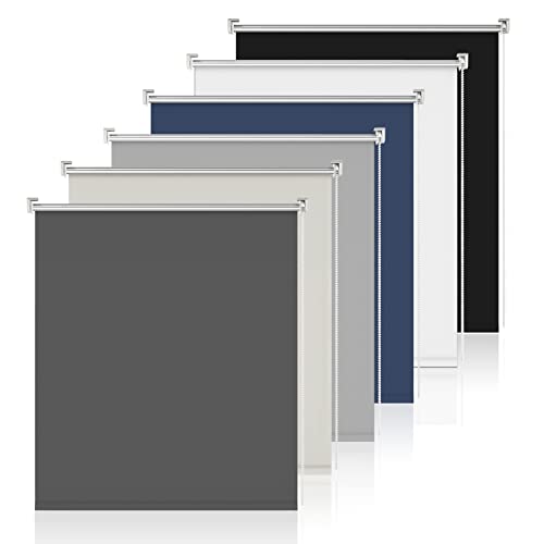 Verdunklungsrollo Klemmfix Rollo ohne Bohren Dunkelgrau B50 x H210cm-Stoffbreite 45cm Fenster Verdunkelung Jalousie Jalousien Sonnenschutz Fenster innen ohne Bohren von Sanfree