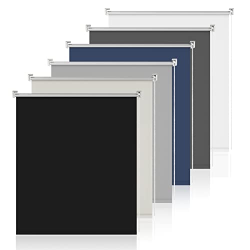 Verdunkelungsrollo ohne Bohren Klemmrollos für Fenster ohne Bohren Schwarz B115 x H130cm-Stoffbreite 110cm Thermorollo Sichtschutz Sonnenschutz Fenster Rollo innen Fenster ohne Bohren von Sanfree